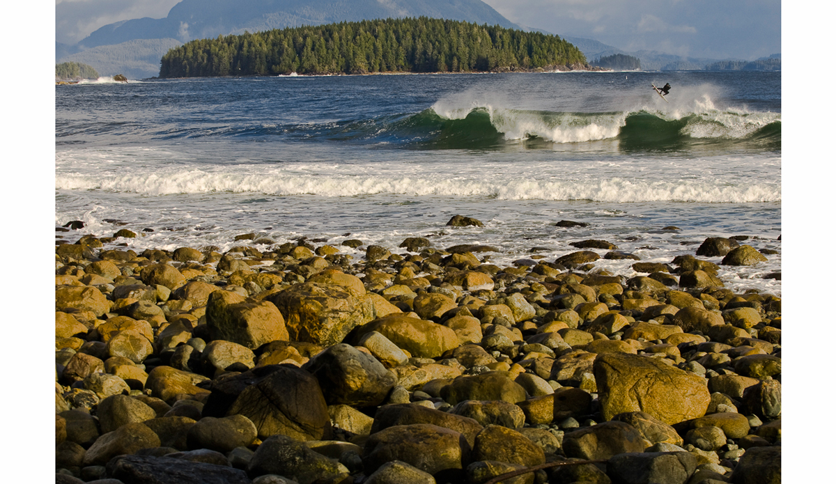 Peter Devries with an air reverse. It’s a lot colder and more crowded than it looks. British Columbia. Photo: <a href=\"https://scottserfas.com/\">Scott Serfas</a>