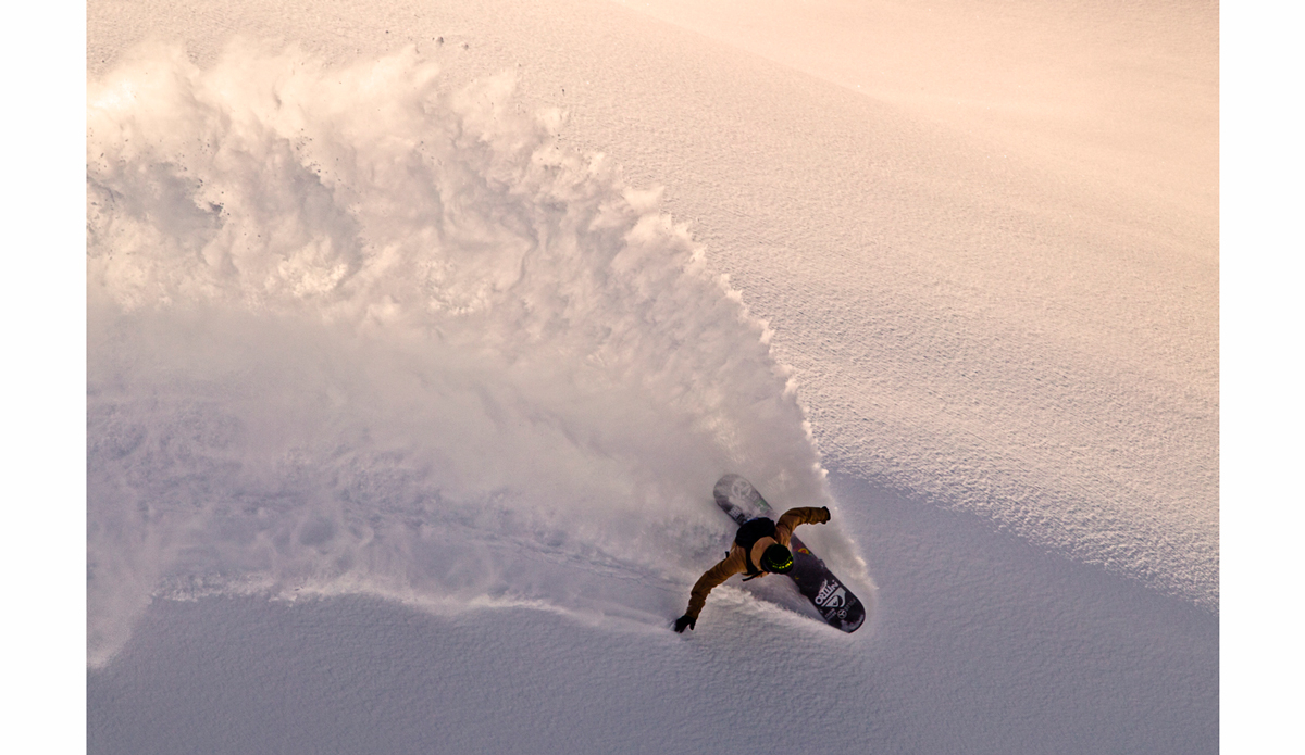 Late in the day surf inspired slash courteous of Bryan Fox. Alaska. Photo: <a href=\"https://scottserfas.com/\">Scott Serfas</a>