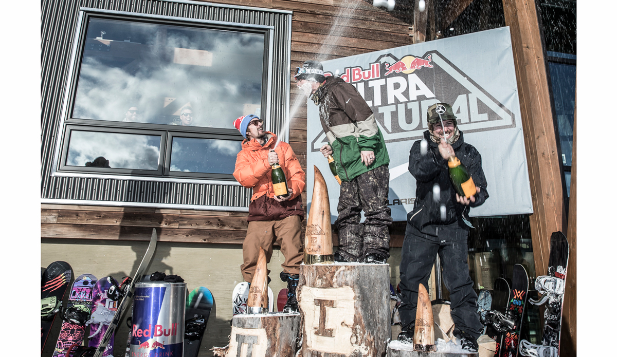 The joy of winning. Nicolas Droz, Gigi Ruf and Bryan Fox. British Columbia. Photo: <a href=\"https://scottserfas.com/\">Scott Serfas</a>