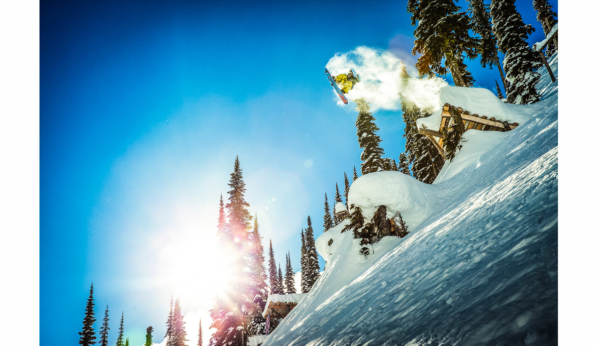 Travis Rice on course after the Red Bull UltraNatural event. British Columbia.
Photo: <a href=\"https://scottserfas.com/\">Scott Serfas</a>