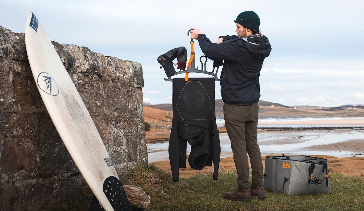 C-Monsta\'s V2 Hanger has room for all of your still-wet surf kit. Samuel Howard photo. 