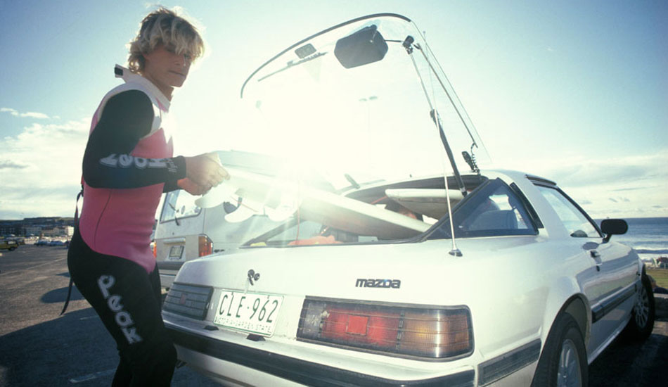 I spotted Occy getting ready for a surf at Bondi beach one morning back in the mid \'80s.  He was driving Rabbit\'s RX7 with Queensland license plates. Photo: <a href=\"http://seandavey.com/\" target=_blank>Sean Davey</a>