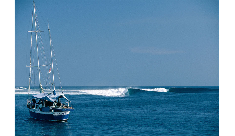 The perfect lineup. Lance\'s Left, Mentawai Island, Indonesia. Photo: <a href=\"https://seandavey.com//\" target=_blank>Sean Davey</a>