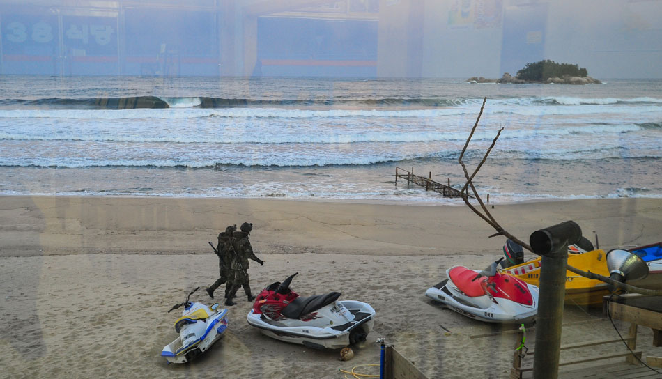 All fences are patrolled day and night by the young soldiers.  Lucky these guys weren’t surfers. Photo: <a href=\"https://www.shannonaston.com/\" target=_blank>Shannon Aston</a>.