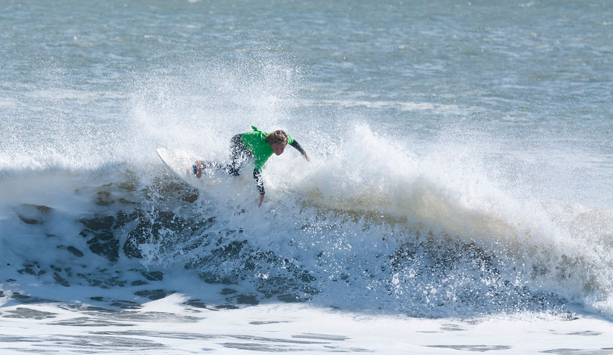 A nice little swell was left over from Hurricane Gustavo for the groms to show off some skills. 12-year-old Jake DeMatteo with the big move.