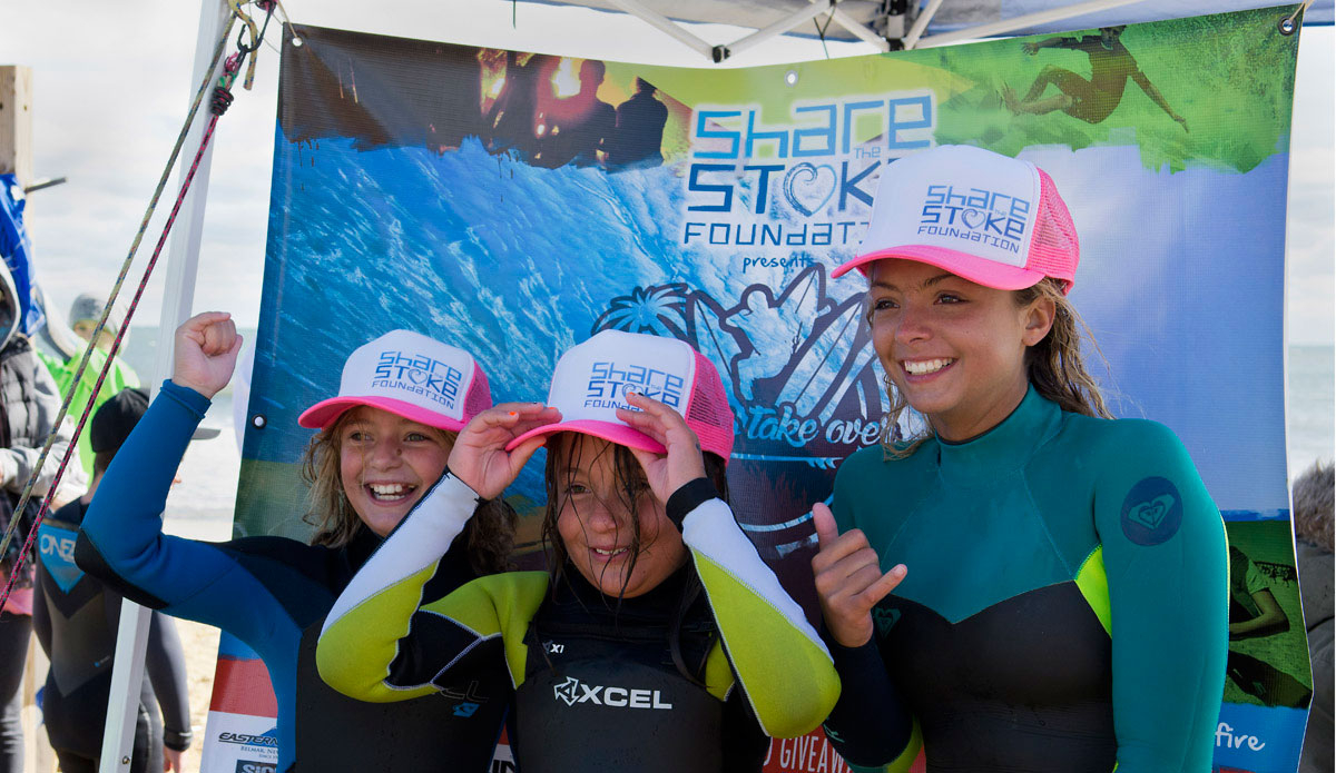 The girls heat winners were all smiles. 