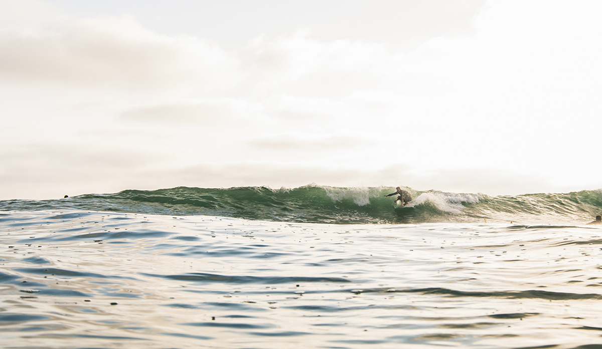 Sam Cadwallader logging a little time on the nose. San Diego, CA.  Photo: Sheldon Magner