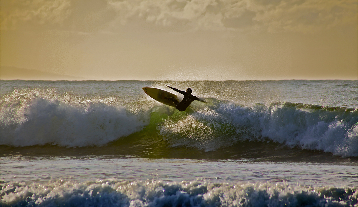 Aaron Casey navigating a section at Topanga, CA.  Photo: Sheldon Magner