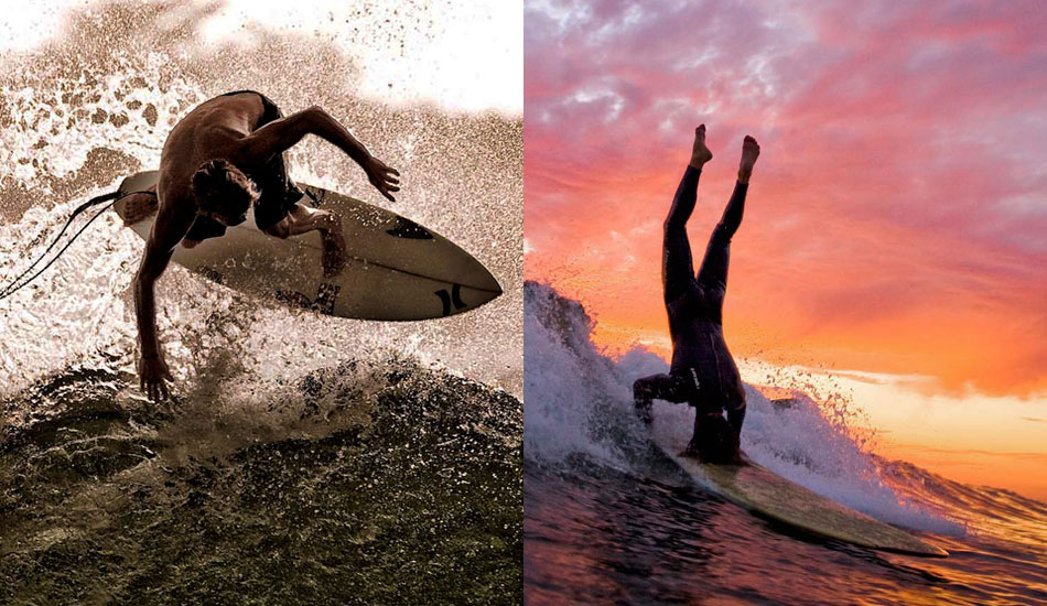 Left:  Dillon Perillo in the Mentawi Islands.  Dillon shreds, and was a blast to hang with on the trip.  (Right)  The Hb legend who\'s name I can\'t remember.  Photo: <a href=\"https://www.jefffarsaiphotography.com/\">Jeff Farsai</a>