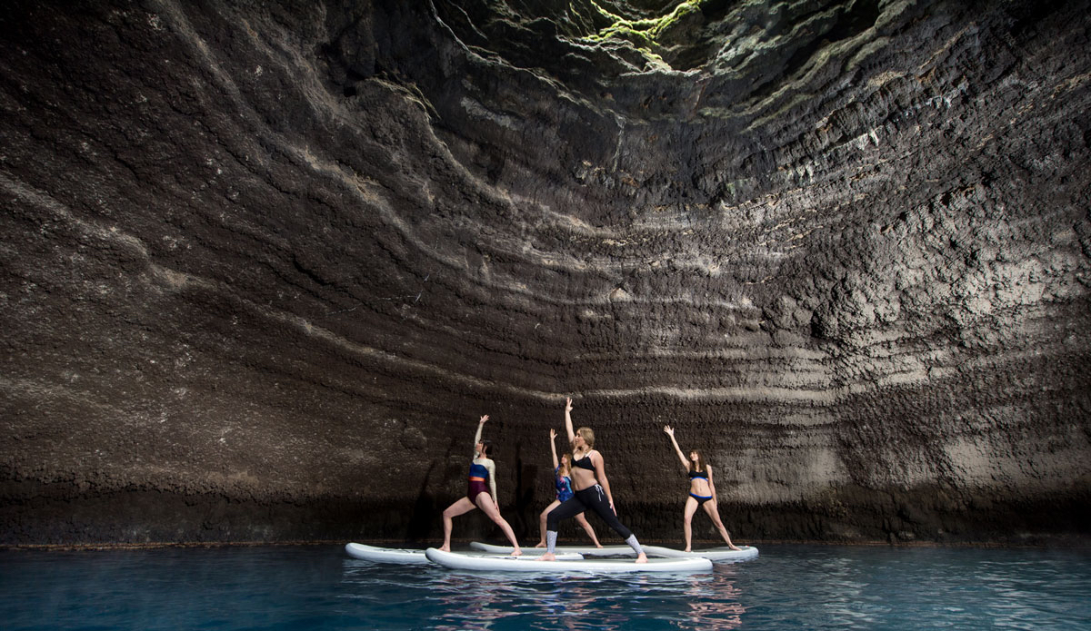 SUP Yoga in Homestead Crater. Photo: Backcountry.com via Ski Utah