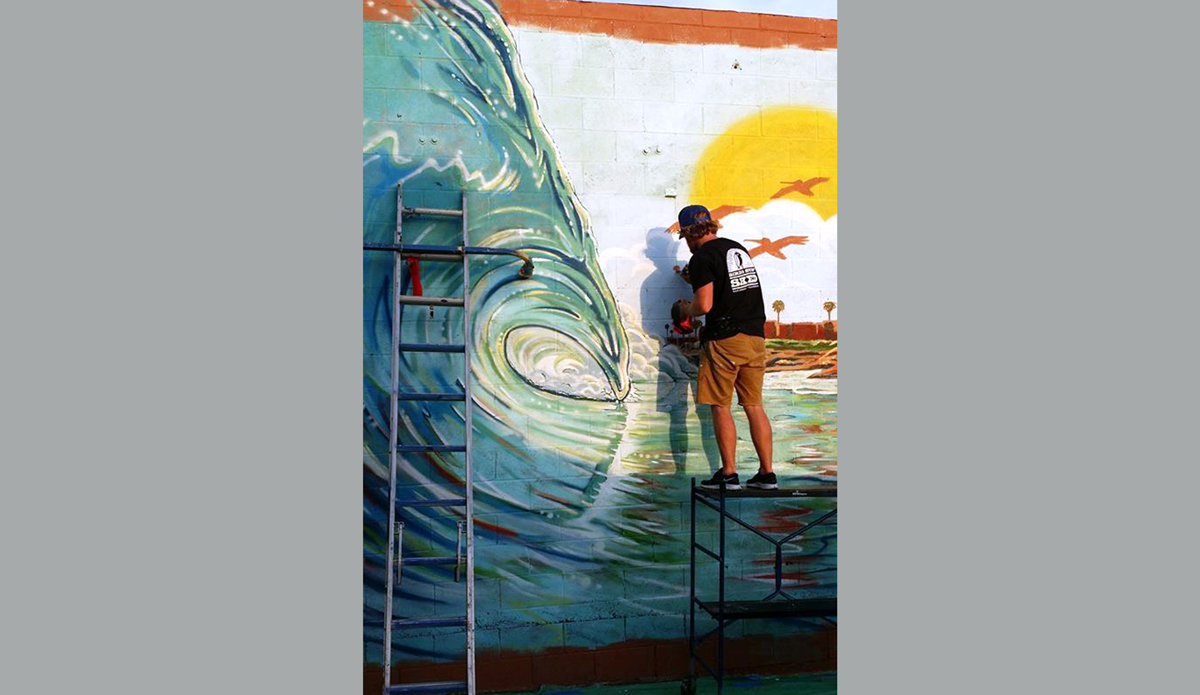 Birds Mural in work. Photo: <a href=\"https://www.skyewalkerart.com/\">Skye Walker</a>