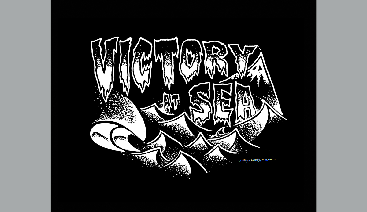 Victory at Sea, Spray Paint and paint pen, 8\'\'x10\'\' Photo: <a href=\"http://www.skyewalkerart.com/\">Skye Walker</a>