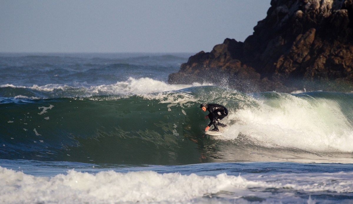 Blair Conklin tucking under a NorCal curtain. Photo: Matt O\'Brien