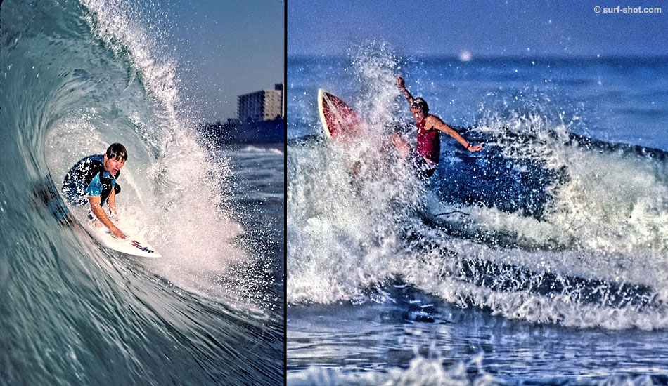 Terry Stevens and Dennis Jarvis: surfers, competitors and fixtures on the local scene. Photo: <a href=\"https://www.surf-shot.com\" target=_blank>Surf-Shot.com</a>