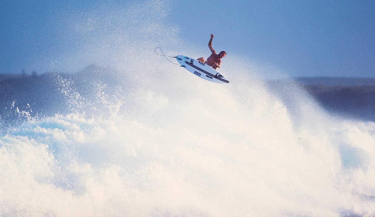 Mikey Wright boosting on a late arvo shoot earlier this year. He\'s a lot higher than it looks here. He\'s one of the craziest surfers I\'ve shot. Photo: <a href=\"https://www.spencehornbyimages.com\">spencehornbyimages.com</a>