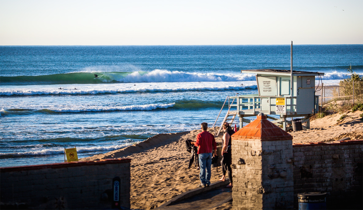 Malibu from the first south swell this year.  It came really early this year and only these few  guys got the memo. Photo: <a href=\"www.kgfoto.com\">Katie Graham</a>