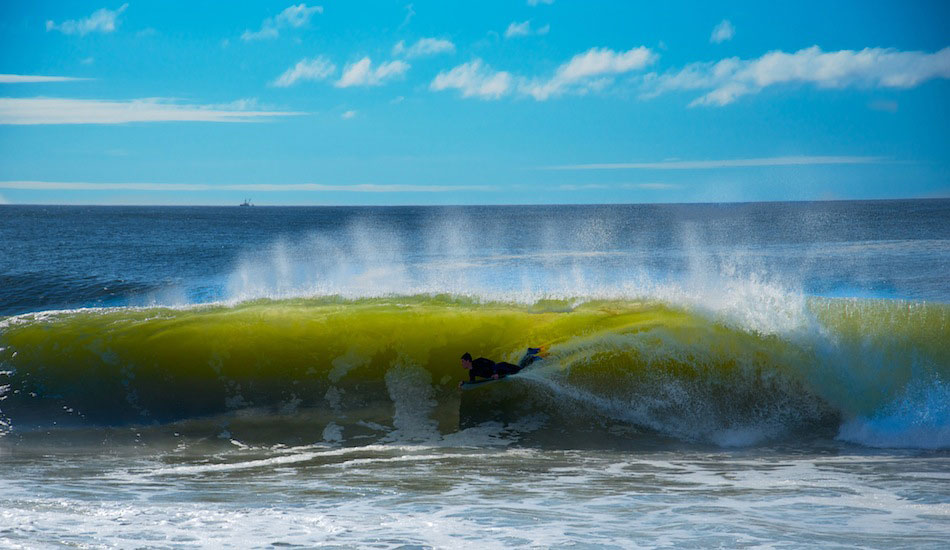 Sometimes bodyboarders get the best of some days... Photo: Stephen Krawiec