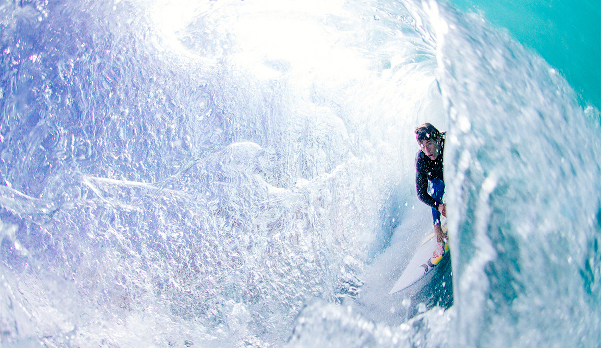 A more artsy style barrel shot. I like capturing people’s expression when in the barrel. Usually a pretty funny look on their face. Evan Geiselman has no shortage of barrel time.
