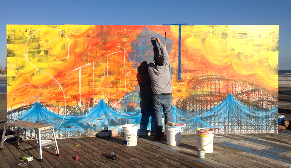 Sketching the lettering - 
Once all the background texture/color was laid down. It was time to sketch out the lettering STRENGTH IN UNITY. 