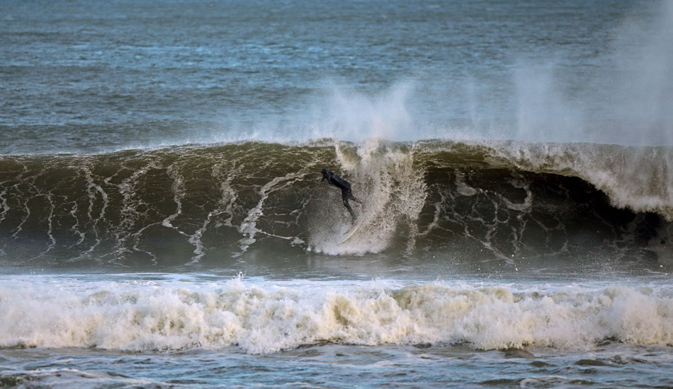 Not only does Dan Kennedy teach the youth of Monmouth County, he also makes super late drops on bombs. Lets hope water safety is also in those textbook. Photo: <a href=\"https://www.rozbernsurf.com\":> Kevin Strickland</a>