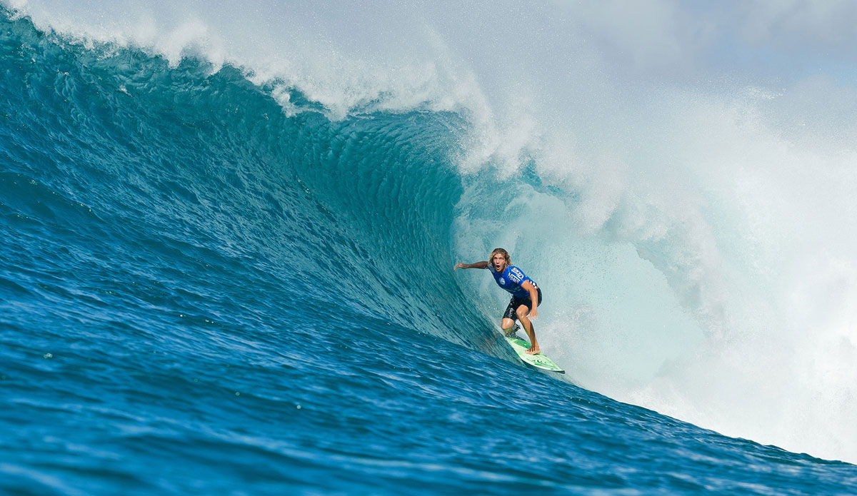 Ricardo Christie of New Zealand (pictured) placed equal ninth at the Vans World Cup of Surfing, reaching the quarterfinals at Sunset Beach on Oahu, Hawaii on Friday December 5, 2014. Photo: ASP / Cestari