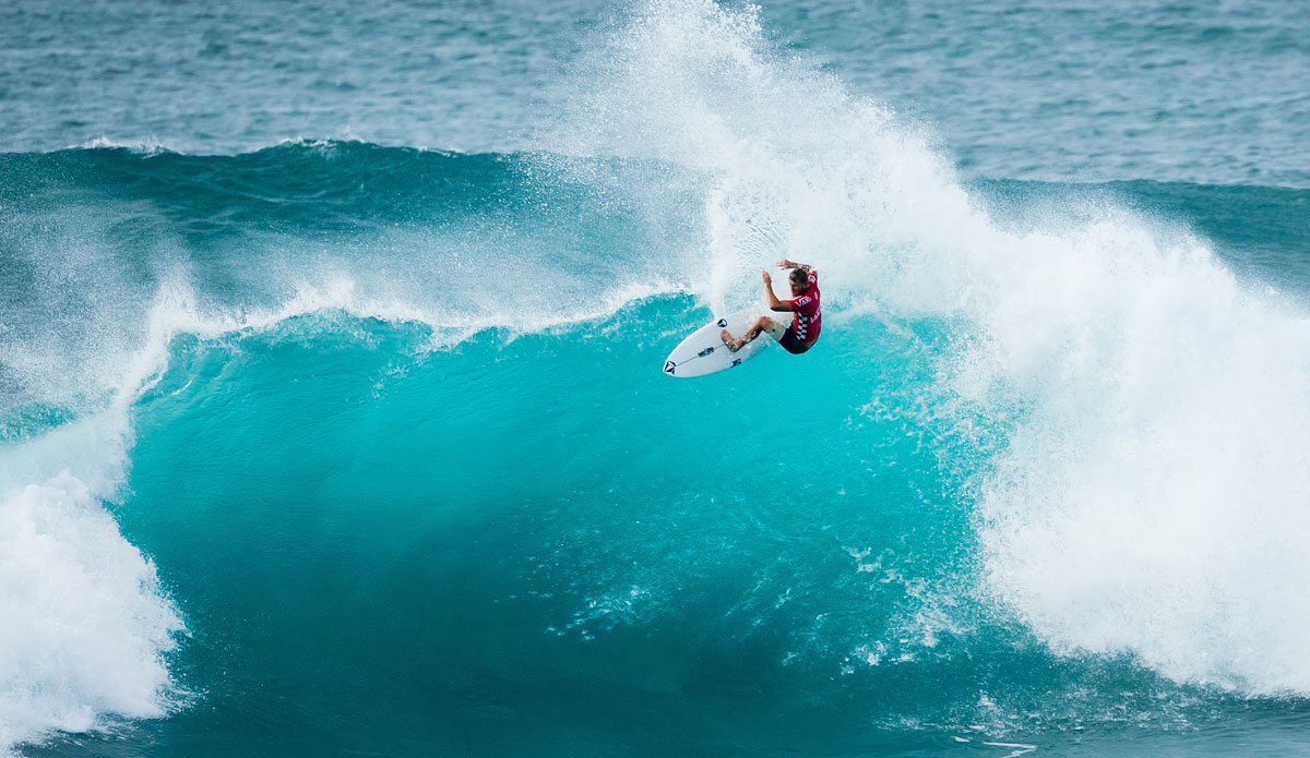 Dusty Payne of Maui, Hawaii, USA (pictured) placed runner-up at the Vans World Cup of Surfing on Friday December 5, 2014. Payne was defeated by Michel Bourez (PYF) in the final but his result has secured his place on the elite World Championship Tour in 2015.  Photo: ASP / Cestari