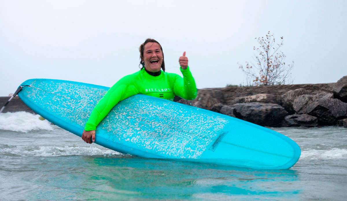 Kristen Hanna (Toronto, ON). Photo: <a href=\"https://instagram.com/lucasmurnaghan\">Lucas Murnaghan</a> | <a href=\"https://www.surfthegreats.org/\">Surf the Greats</a>