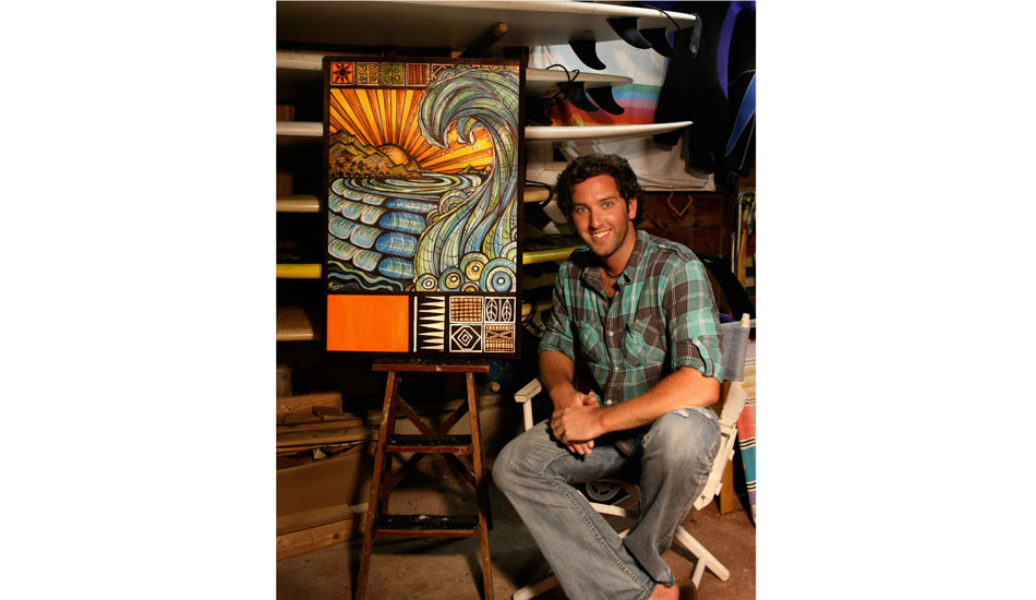 The artist with the finished product.