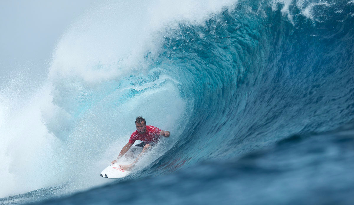 Taj Burrow fof Yallingup, Western Australia (pictured) eliminated in Round 2, finishing equal 25th overall at the Billabong Pro Tahiti. Photo: <a href=\"https://www.worldsurfleague.com/\">WSL</a>/<a href=\"https://instagram.com/kc80/\">Cestari</a>