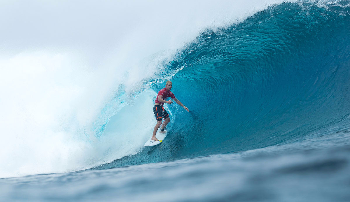 Nat Young of Santa Cruz, California, USA (pictured) eliminated during Round 2 of the Billabong Pro Tahiti placing equal 25th overall. Photo: <a href=\"https://www.worldsurfleague.com/\">WSL</a>/<a href=\"https://instagram.com/kc80/\">Cestari</a>