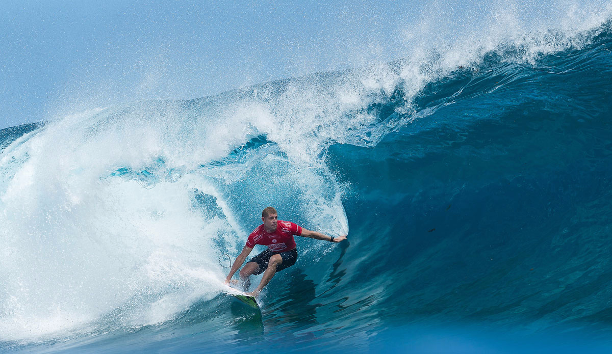 Mick Fanning of Tweed Heads, New South Wales, Australia (pictured) finished equal 13th in the Billabong Pro Tahiti after being defeated by injury replacement Aritz Aranburu of the Basque Country, Spain. Photo: <a href=\"https://www.worldsurfleague.com/\">WSL</a>/<a href=\"https://instagram.com/kc80/\">Cestari</a>
