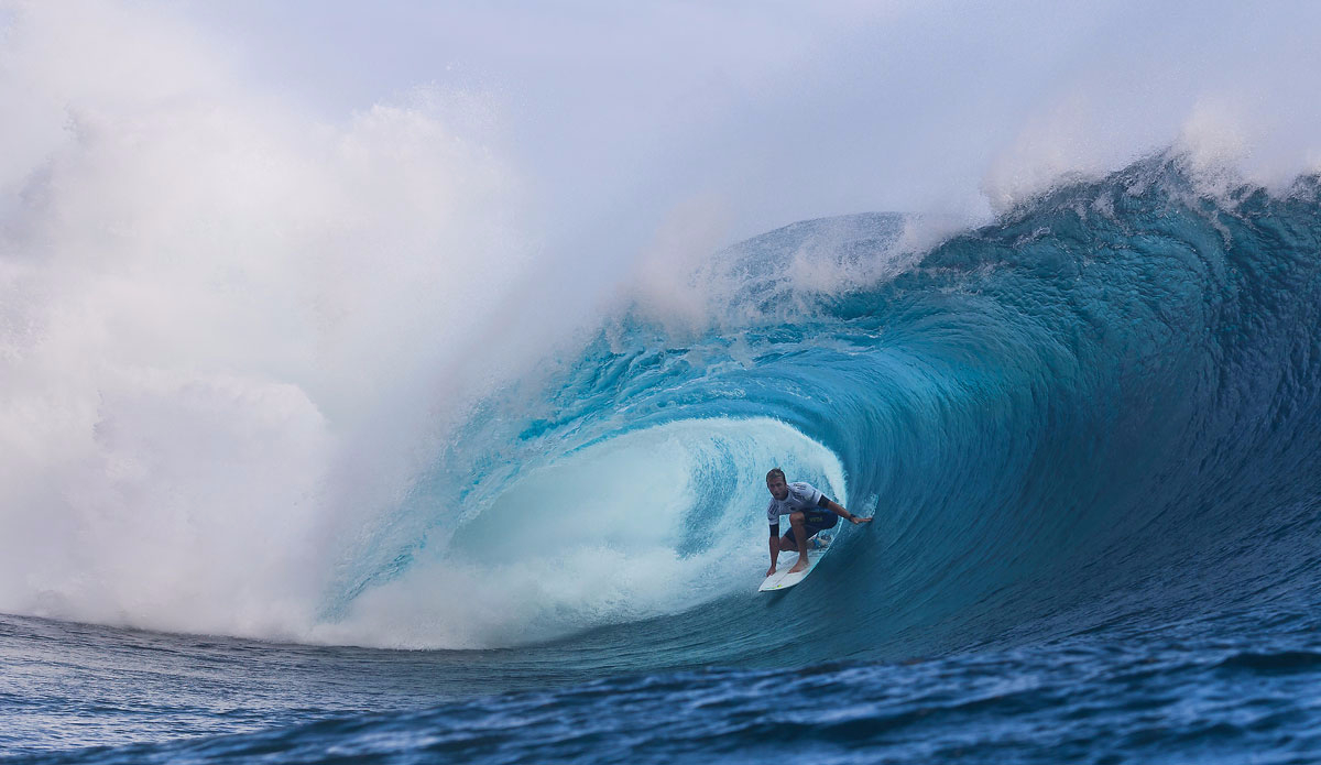 sh Kerr of Tweed Heads, New South Wales, Australia (pictured) winning in Round 4 of the Billabong Pro Tahiti with a heat total of 13.20 points (out of a possible 20.00) to advance in to the Quarter Finals at Teahupoo. Photo: <a href=\"https://www.worldsurfleague.com/\">WSL</a>/<a href=\"https://instagram.com/kc80/\">Cestari</a>