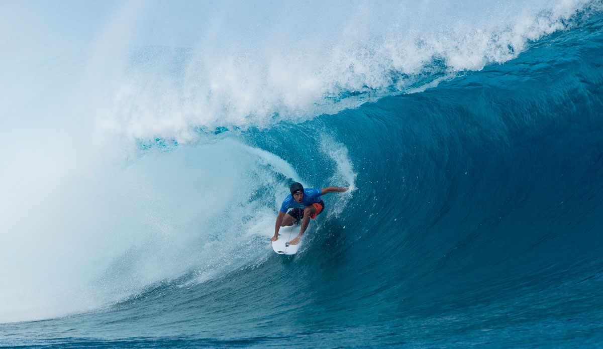 Jeremy Flores of Capbreton, France (pictured) won the Billabong Pro Tahiti by defeating reigning WSL World Champion and defending event winner Gabriel Medina (BRA) in the final at Teahupoo on 25 August 2015. Photo: <a href=\"https://www.worldsurfleague.com/\">WSL</a>/Robertson