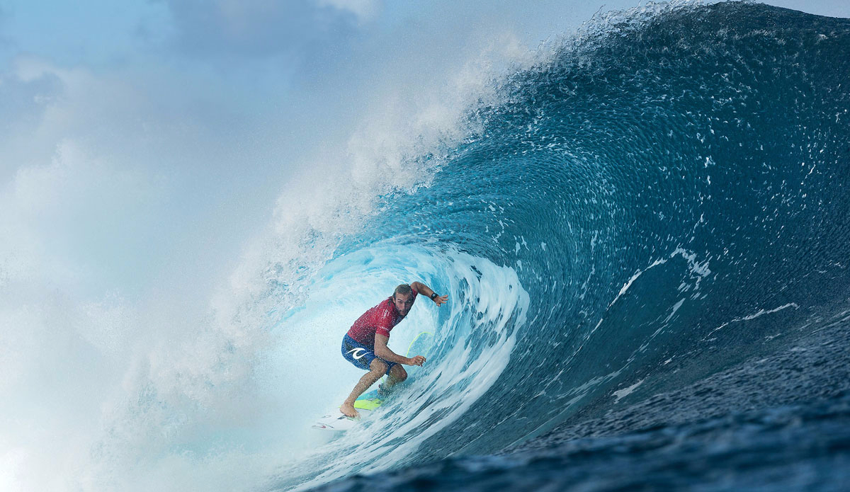 Owen Wright of Culburra Beach, New South Wales, Australia (pictured) finished equal 3rd in the Billabong Pro Tahiti after being defeated by Jeremy Flores (FRA) in the semi-finals at Teahupoo. Photo: <a href=\"https://www.worldsurfleague.com/\">WSL</a>/<a href=\"https://instagram.com/kc80/\">Cestari</a>