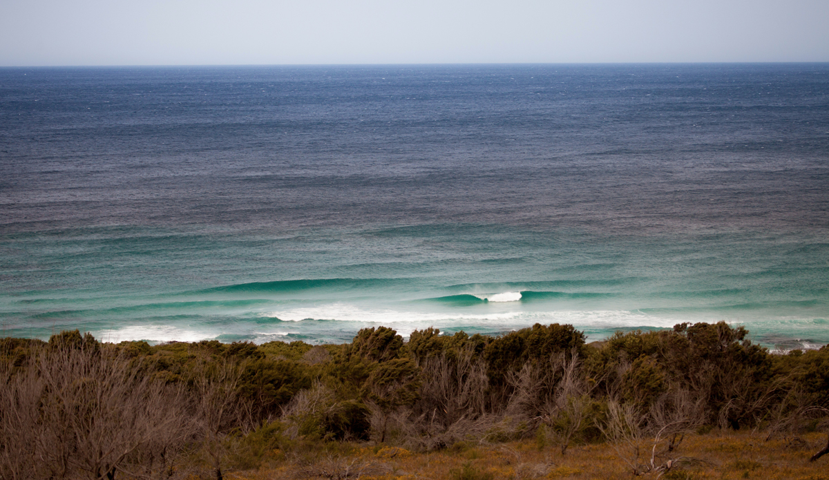 Short period wind swell groomed as the wind around this East Coast bay and the shallows fade to the darker depths of the Tasmanian Sea. Photo: <a href=\"https://extractcontent.tumblr.com\">Alasdair Shurman</a>