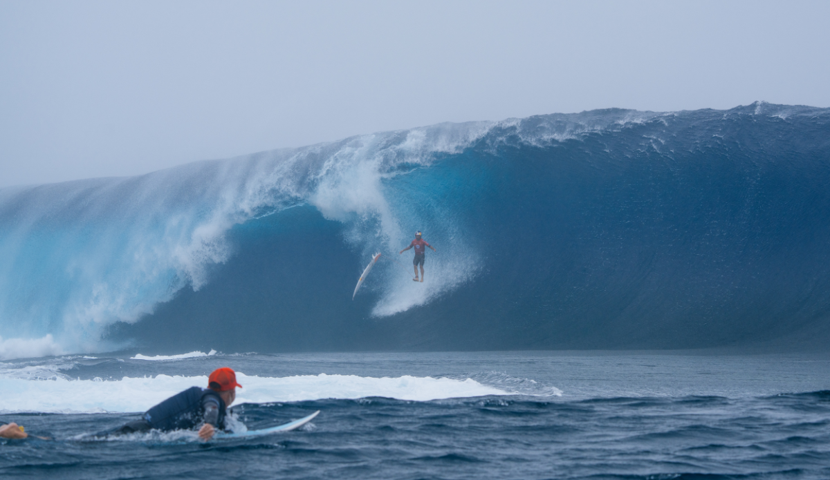 Eli Hanneman certainly sent it, coming up short against Slater. Photo: Hannah Anderson//WSL