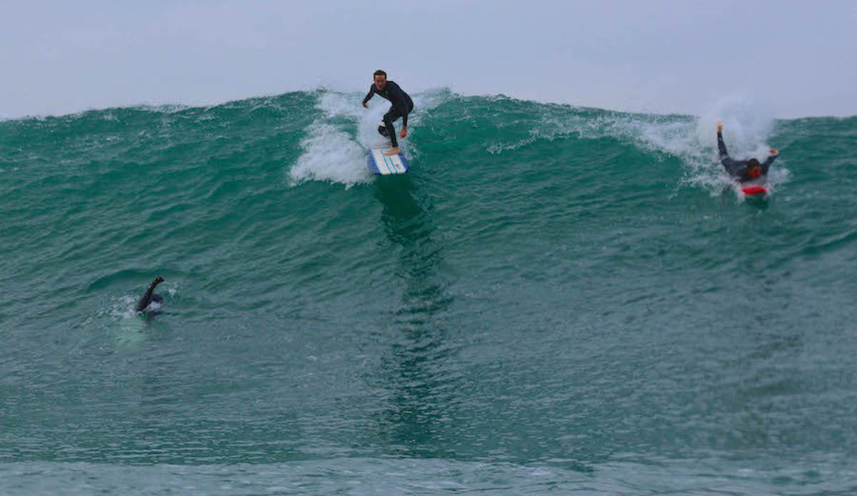 \"It was a decent sized canyon set after sitting outside for a while so as to minimize the irritation to the rest of the crowd, and while trying to get over the hump and onto the face the wavestorm suddenly caught air and flipped up from under my feet, leaving me to get wrecked much like I had hoped (if somewhat early for my preference). Ended up getting chased out by the big shot guy on the red board who thought he owned the break and couldn\'t or wouldn\'t appreciate having a bit of fun, but then I grabbed my shortie and paddled back out for a few more hours.\" -<a href=\"https://www.instagram.com/troyhamner/?hl=en\"> Troy Hamner </a> Photo: <a href=\"https://www.instagram.com/notjvck/?hl=en\"> Jack Delulio </a>