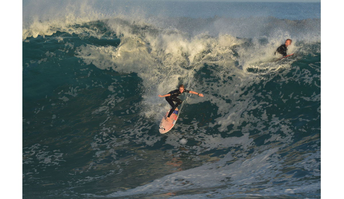 Tyler Gunter making the drop. Photo: <a href=\"https://www.tylerbrundage.com/\">Tyler Brundage</a>