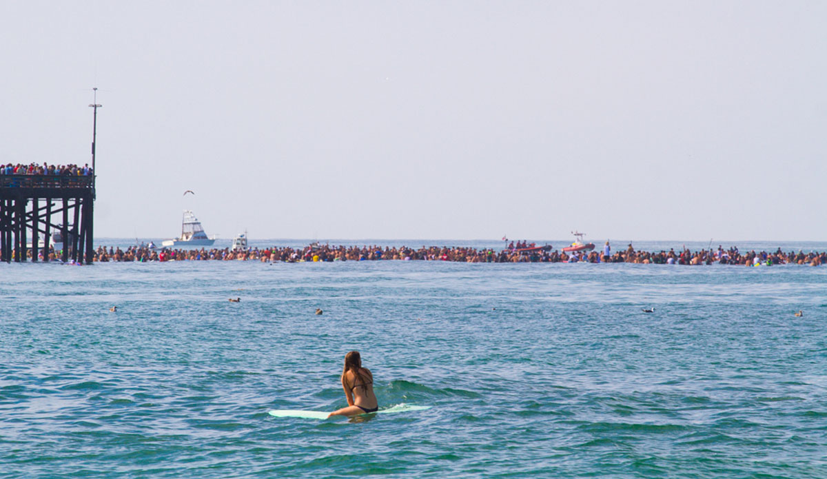 July 13, 2014. A massive show of love and support for Newport Beach lifeguard Ben Carlson. Photo: <a href=\"https://www.timmendez.com/\">Tim Mendez</a>