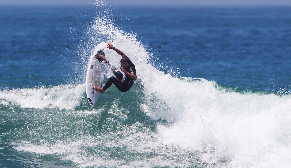 Jeremy Flores of Capreton, Fance (pictured) placing runner up at the Oakley Lowers Pro in San Clemente, California, USA on Saturday May 2, 2015. Flores\'s result sees him advance into 5th on the Qualifying Series rankings and his result today marks his first Final appearance since winning the Pipeline Masters in 2010. Photo: <a href=\"https://www.worldsurfleague.com/\"> WSL / Rowland</a>
