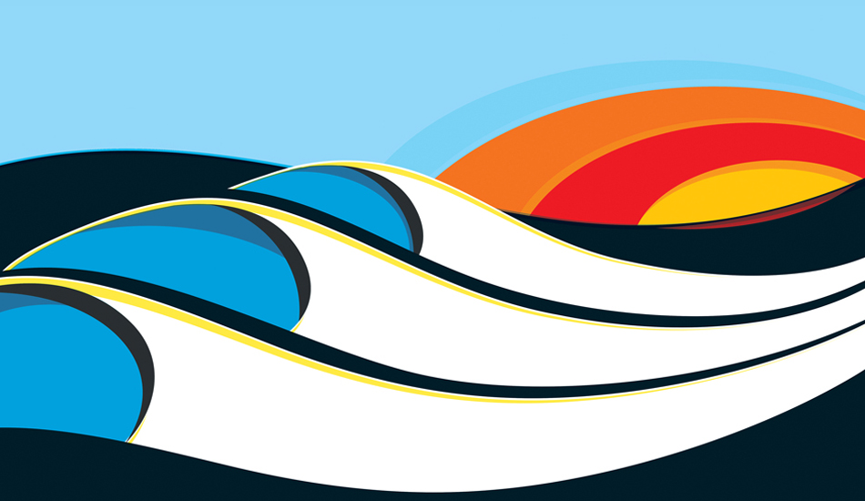 Veiga\'s impression of Bells Beach.