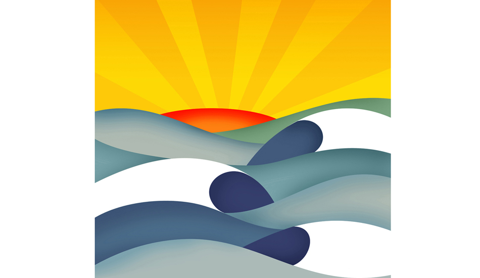 Sun. The morning light breaks over roiling seas.