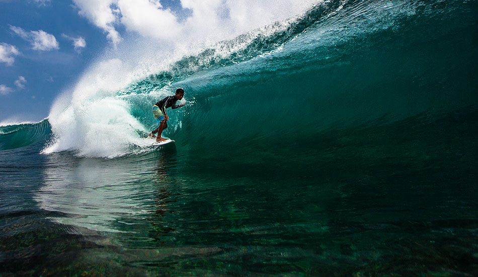 Overhead slabs and a jagged reef covered by less water than a backyard kiddie pool would mean a hospital visit for most surfers in Bali, but Mega Semadhi makes one of the island\'s most dangerous waves look fun. Photo: <a href= \"https://tommyschultz.com/blog/category/photo-galleries/surf-photography-2/\">Tommy Schultz</a>