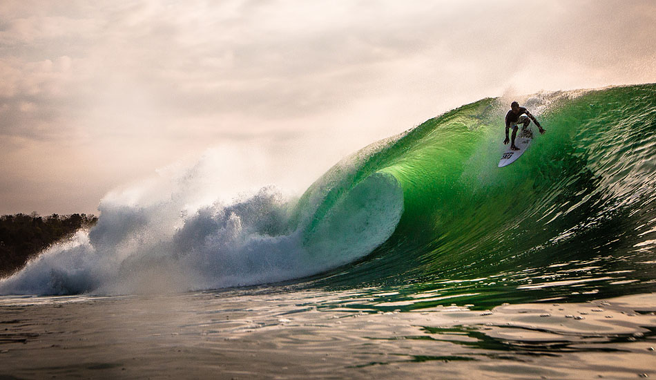 Air dropping the barrel section of Padang Padang ain\'t easy, but don\'t say that to Bali standout Mega Semadhi. Photo: <a href= \"https://tommyschultz.com/blog/category/photo-galleries/surf-photography-2/\">Tommy Schultz</a>