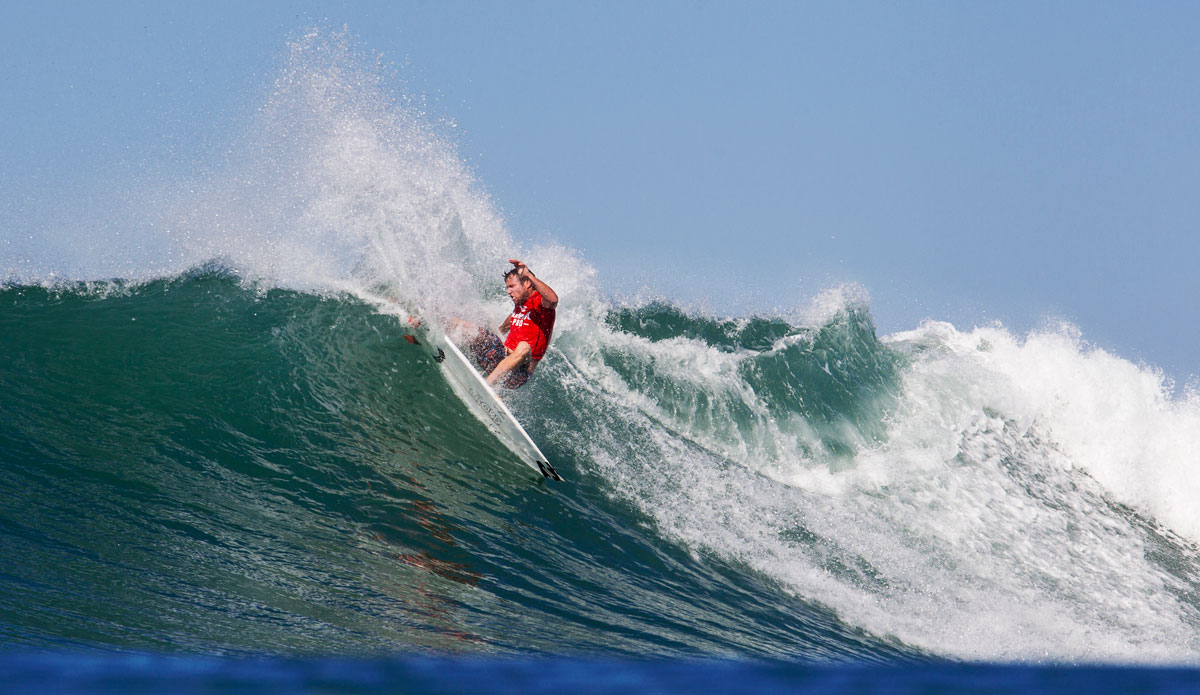 West Australian and reigning Hurley Pro Trestles event champion Taj Burrow won through Round 2 today with a solid hit out against Californian Brett Simpson. Burrow will now match-up against fellow Aussie Kai Otton in Round 3 of competition.  Photo: <a href=\"https://www.aspworldtour.com/\">ASP/</a>Rowland