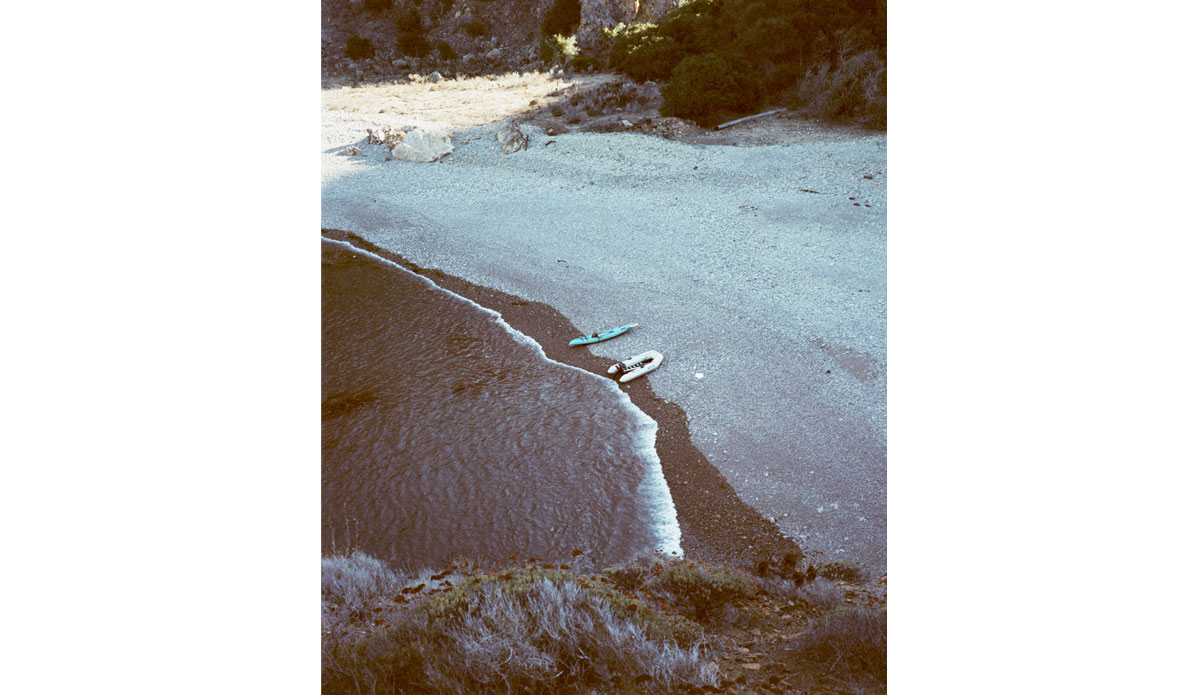 Beach landing in Fry’s Harbor, Santa Cruz Island, 2014. Photo: <a href=\"https://trevorgordonarts.com\">TrevorGordonArts.com</a>