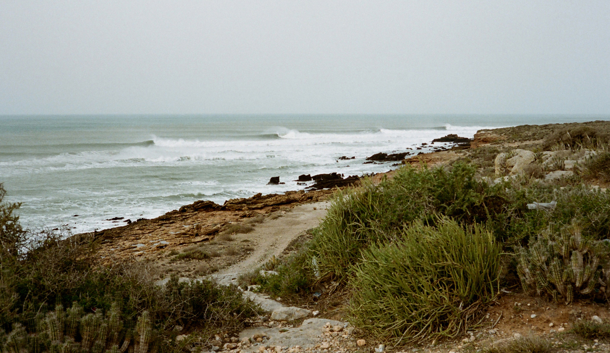 One of the many right points in Morocco. I think I got the longest wave of my life during this session. Central Morocco, 2014. Photo: <a href=\"https://trevorgordonarts.com\">TrevorGordonArts.com</a>