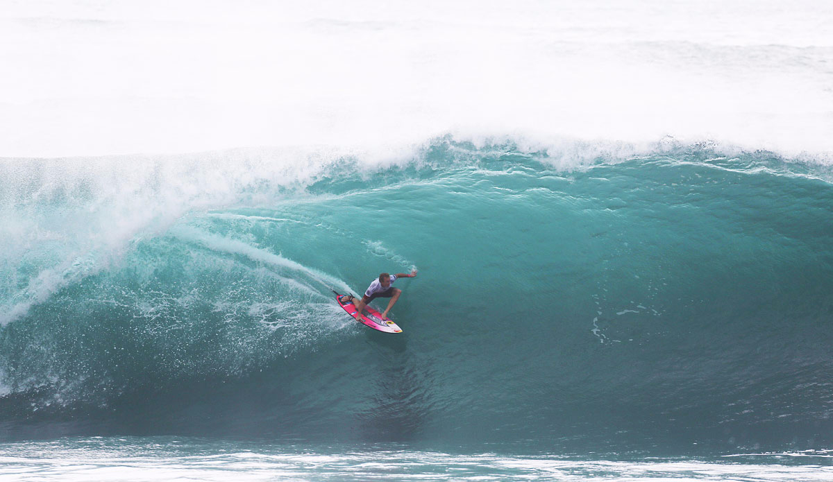Jamie O\'Brien of Hawaii (pictured) finishing second at the Pipe Invitational at Pipeline, Oahu, Hawaii on Wednesday December 9, 2015. Photo: <a href=\"https://www.worldsurfleague.com/\">WSL</a>/<a href=\"https://www.instagram.com/kc80/\">Cestari</a>