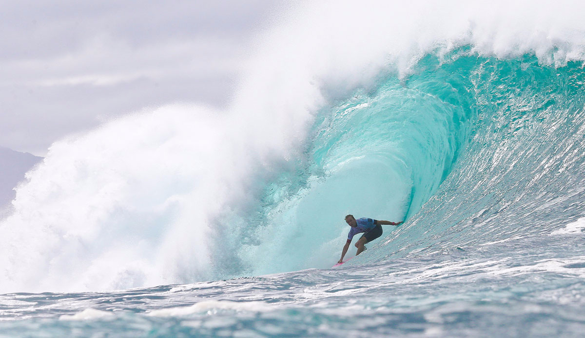 Jamie O\'Brien of Hawaii (pictured) advancing into the Final of the  Pipe Invitational at Pipeline, Oahu, Hawaii on Wednesday December 9, 2015. Photo: <a href=\"https://www.worldsurfleague.com/\">WSL</a>/Masurel
