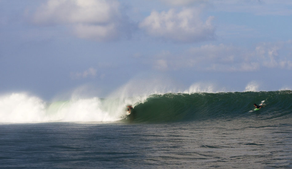 Noah Snyder slotted on a small one at Crums. Unfortunately I only had a small window to shoot so it was hard to show how good this wave really was. Maybe in another 15 years we\'ll surf it again.  Photo: <a href=\"https://thewildlyfe.com/\">Eddie Compo/TheWildLyfe</a>